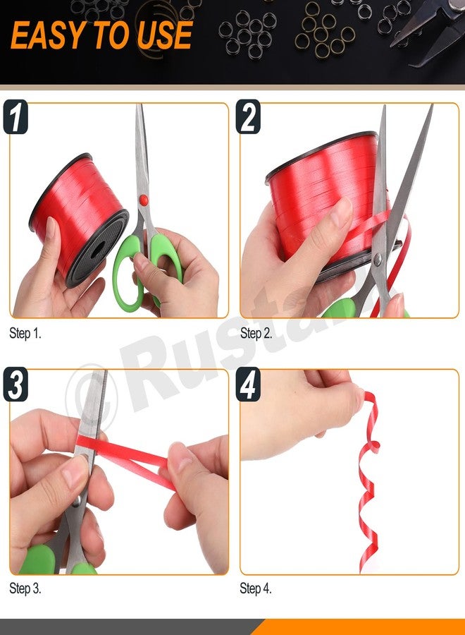 روستارك مجموعة خيوط بالونات من Rustark مكونة من 8 لفات بطول 800 ياردة مع مقص، لفة شريط بالونات مجعدة لتغليف الهدايا والأعمال الفنية والحرف اليدوية وتزيين الحفلات (5 مم × 92 م، 1/5 بوصة × 100 ياردة لكل لفة) - Image 5